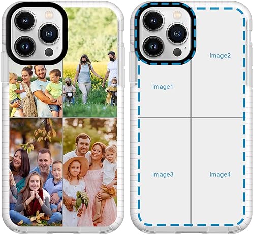 Funda de teléfono personalizada para iPhone 15 Pro Max personalizada con collage de múltiples imágenes, resistente a los impactos, funda protectora
