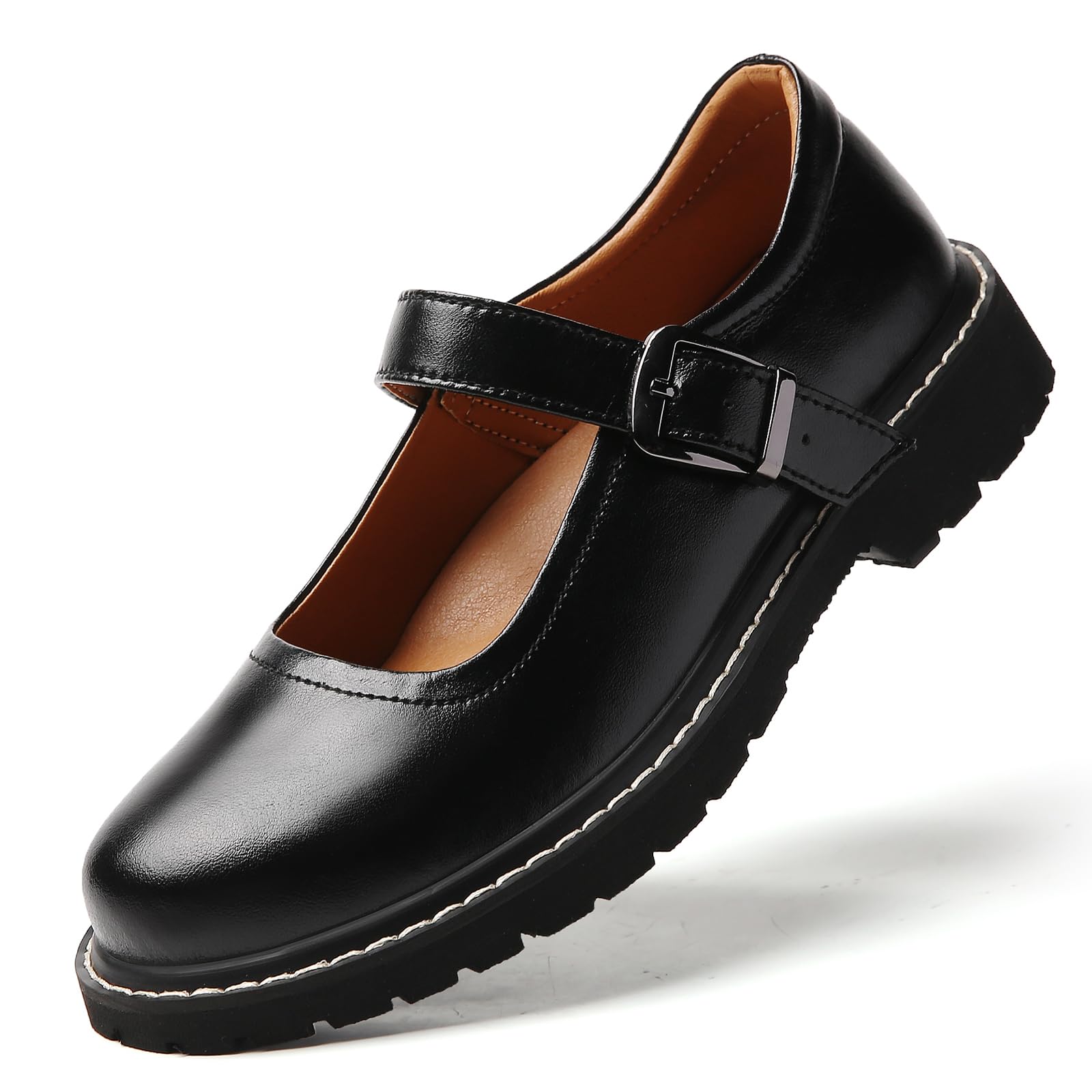 Mary Jane Oxford Shoes Women Platform Non-Slip Vintage Round Toe Ankle Strap Comfort Casual Dress Work Mary Jane Shoes for Women Girls Laides-image-23