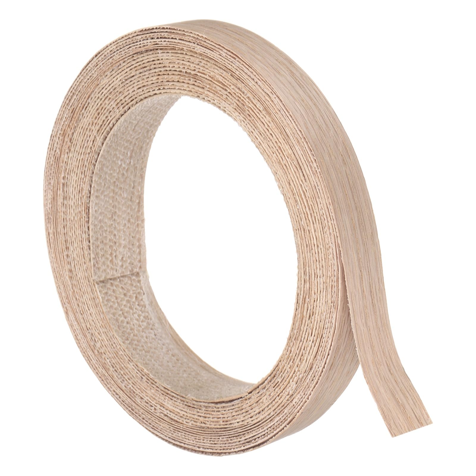 sourcing map 19mm x 8m (WxL) Wood Veneer Edge Banding, Pre-Glued Flexible Red Oak Edging Strips, Iron on with Hot Melt Adhesive Wood Tape for Cabinet Repair and Furniture Restoration
