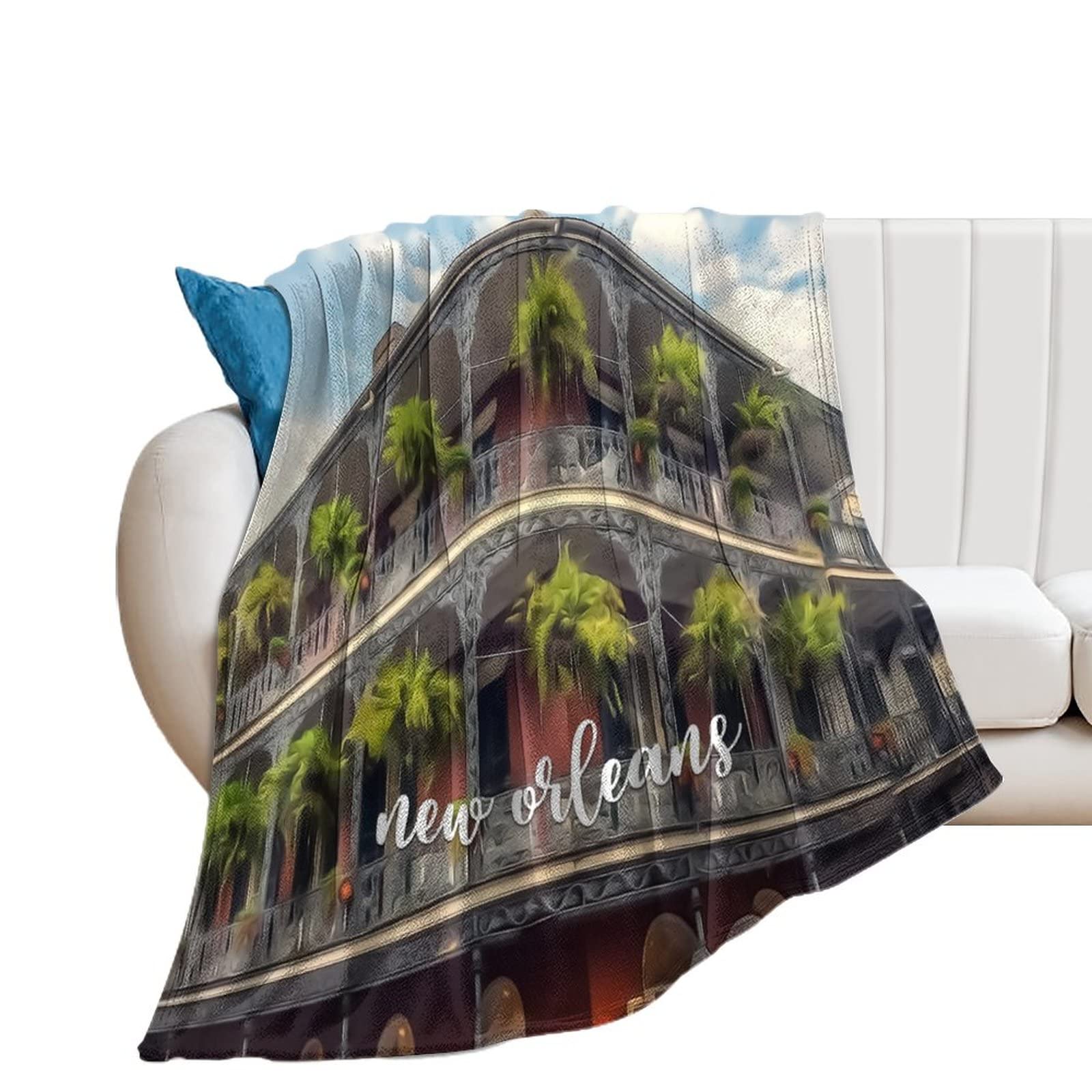 Couverture polaire New Orleans douce sous la climatisation du salon