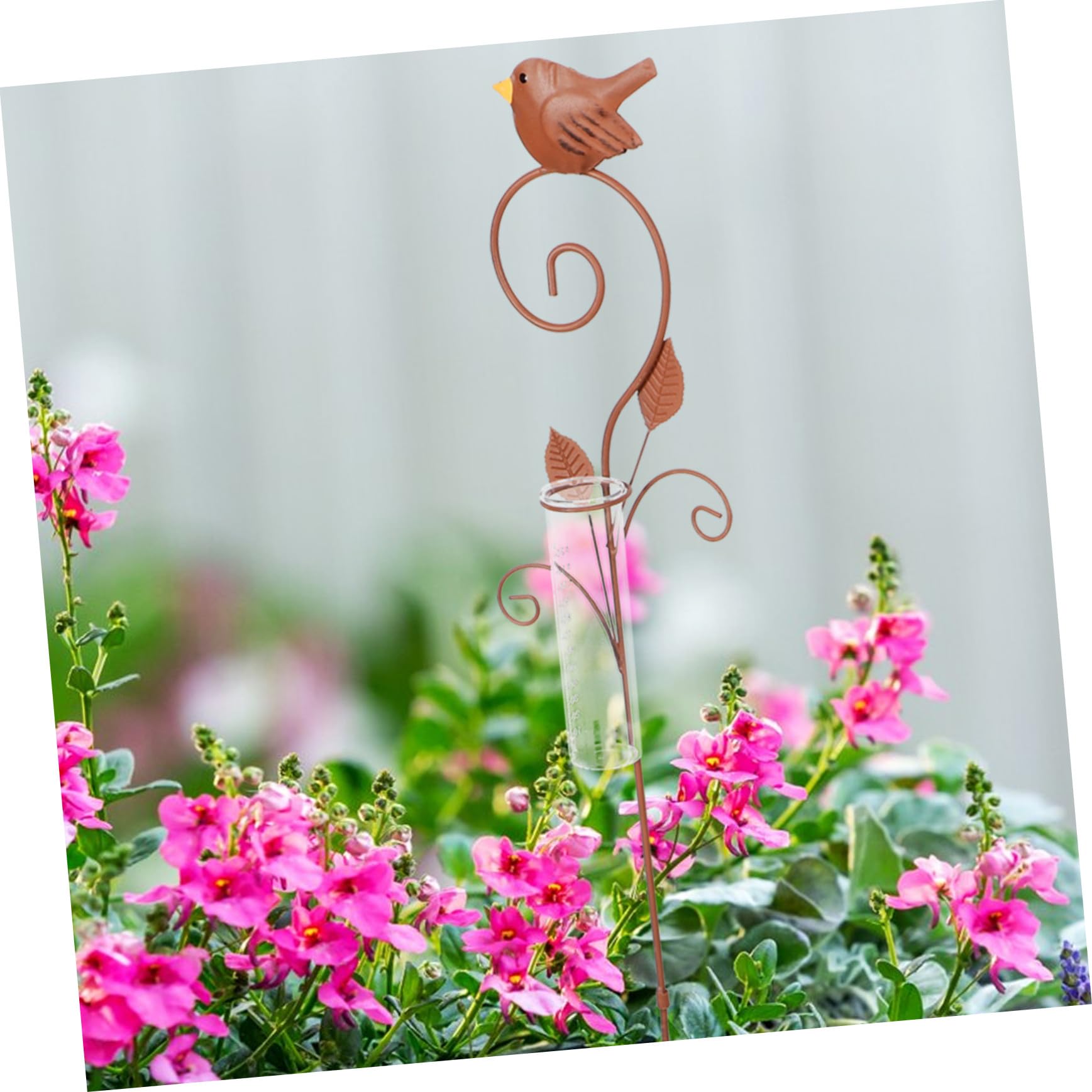 Dekorativer Garten Regenmesser aus Eisen und Glas mit Erdspieß Präzise Messung der Regenmenge Wetterfest für Terrasse und Rasen