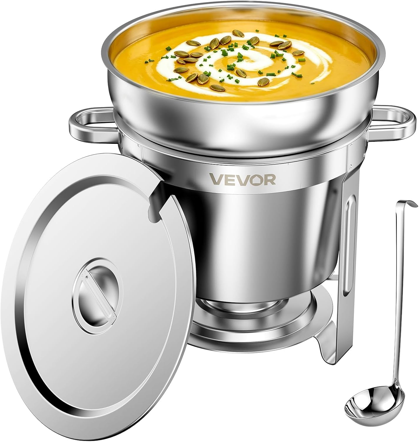 VEVOR 1 Pack Soup Chafer, Chafing Dish for Buffet Set, 11QT Stainless Steel