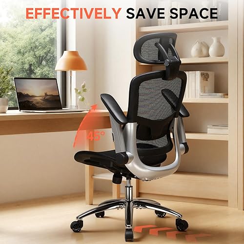 Miniatura 3 de GTPLAYER Silla de oficina ergonómica de malla grande y alta, silla de escritorio con respaldo alto, silla de juegos para computadora con