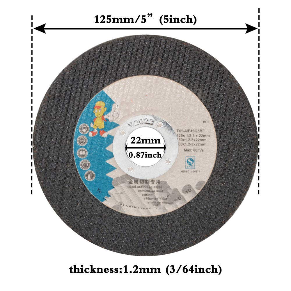 Disco de corte de 125 mm Rueda de corte de metal Disco de amoladora angular Rebanada Cortador de hoja de amolar reforzado con fibra para hierro de metal 5-50Pcs, China, 40Pcs