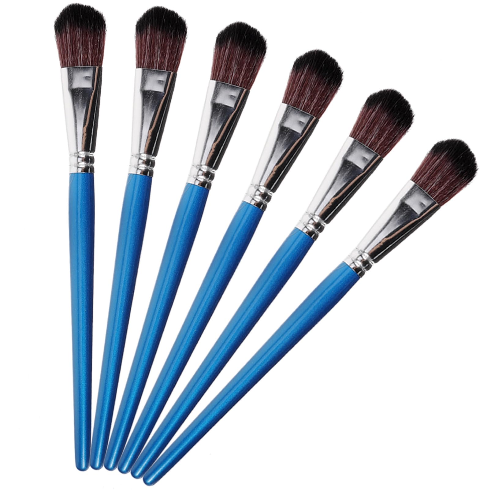Tofficu 3 Juegos Kinder Dibujar Póster Pintura En Miniatura Brillo Paleta Hacer Cepillo De Pintura Portátil De Acuarela Pinceles para Acrílica De Madera 6 Piezas * 3