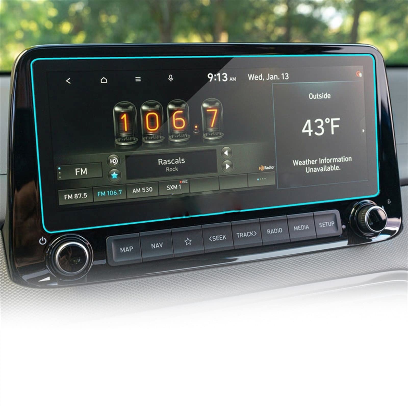Protecteur d'écran en verre trempé pour navigation GPS Hyundai Kona 2022