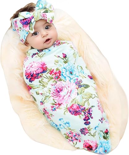 Miniatura 9 de Galabloomer Conjunto de diadema para recién nacido con diseño de flores para bebé (blanco y amarillo, flor pequeña)