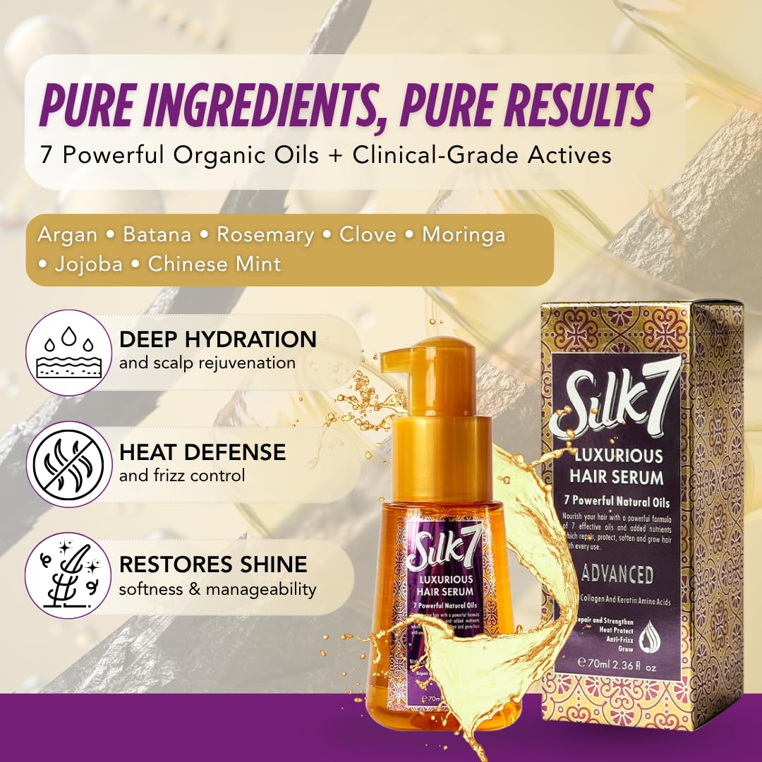 Amazon.com : Silk 7 Hair Serum - Collagen + keratin Amino acids +