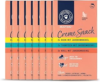 Pets Deli Multipack Cremesnack für Katzen mit Huhn, Thunfisch und Krill ohne Gluten und Zucker 8 x 90g product image
