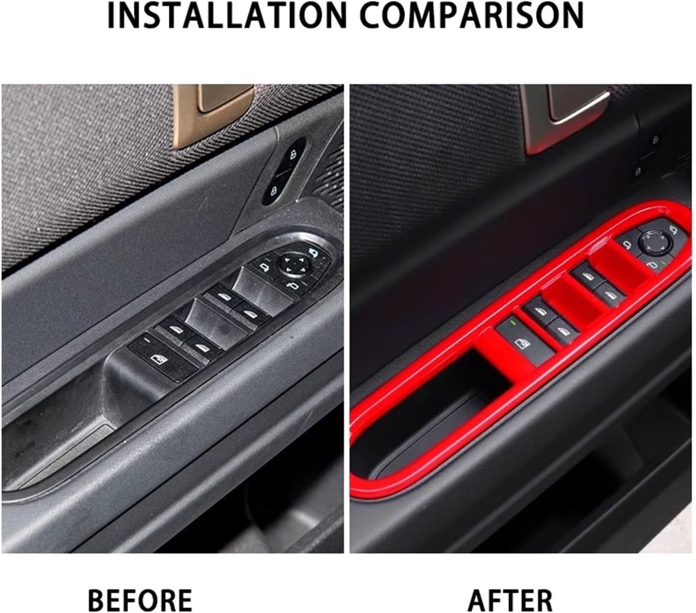 Car Door Window Lift Switch Panel Frame Cover ABS Stickers Interior Decorate Accessories Compatible for Mini Countryman U25 F65 2024 2025 Car Interior Decoration Accessories Carbon Fiber Wrap(B