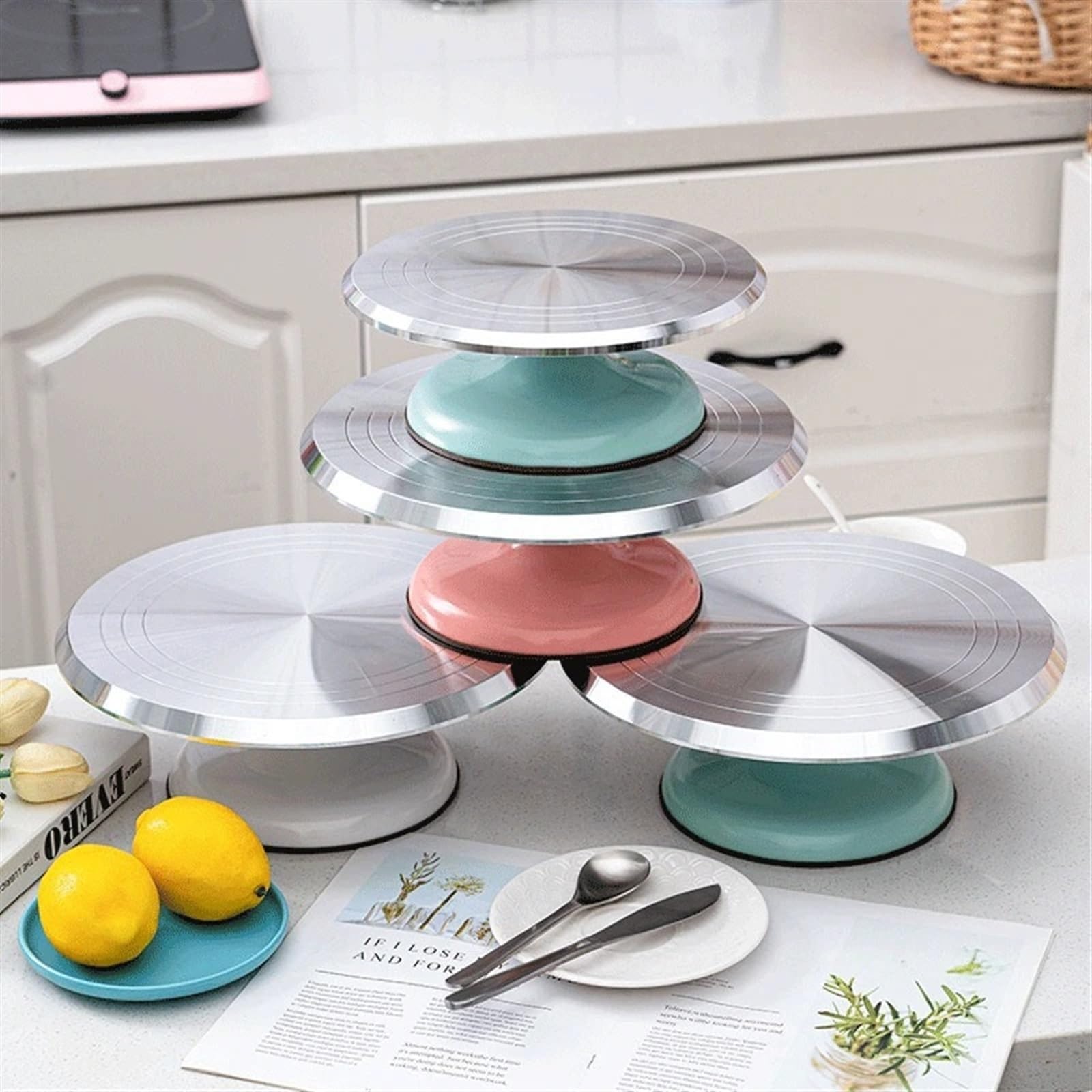 Plateau tournant à gâteau en alliage d'aluminium