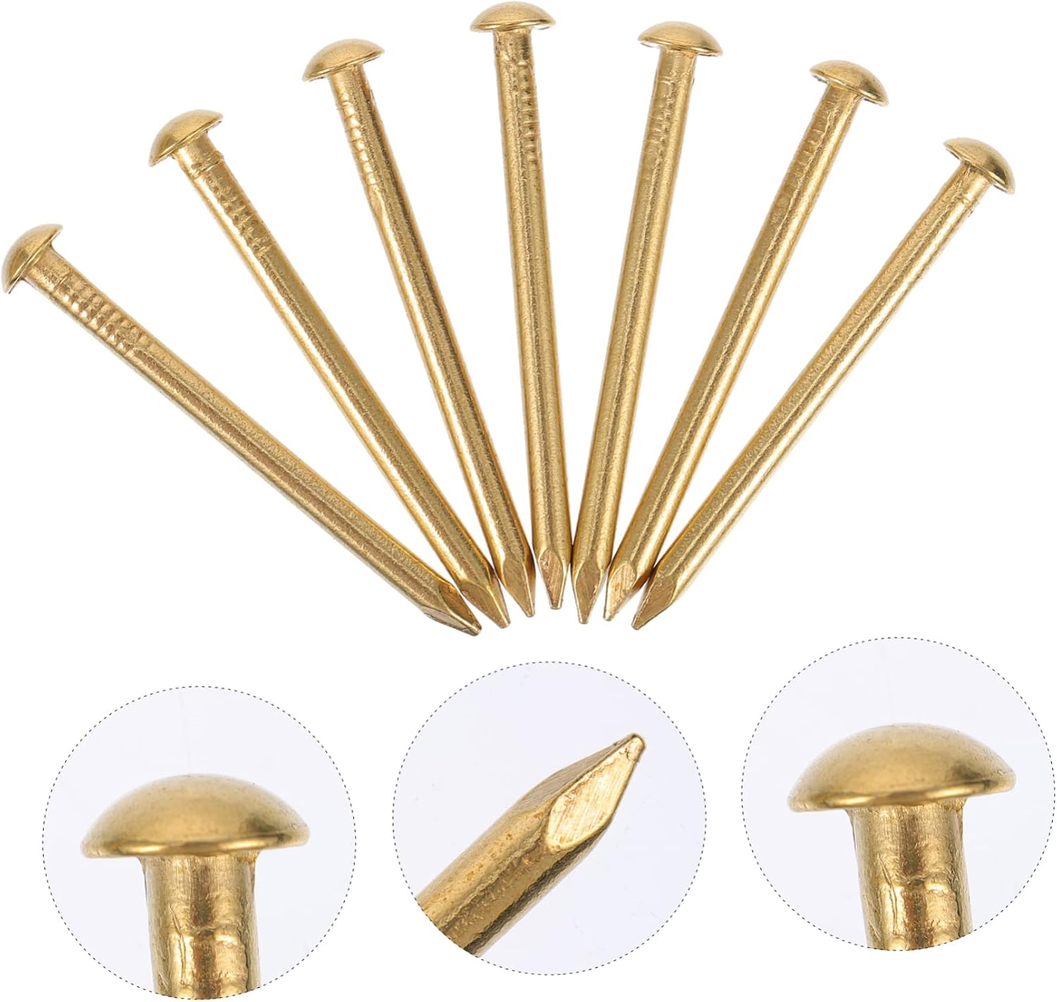 SOLUSTRE 1pack Round Head Pure Copper Nails Pack Spike Nails Furniture Accessory