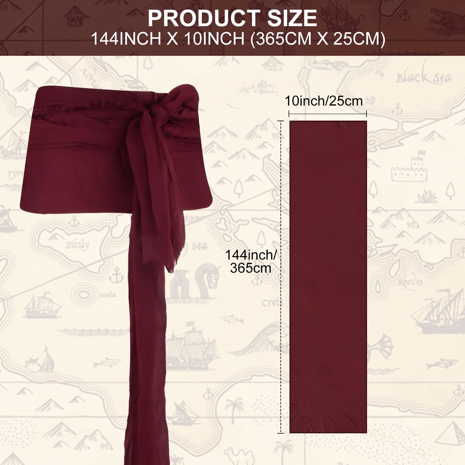 Pirate Costume Men Women Halloween Bandana and Belt Set Accessories for Pirate Hat Styling & Themed Adventures