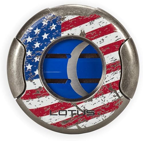 Lotus Meteor Round 64 RG Cigar Cutter (American Flag)
