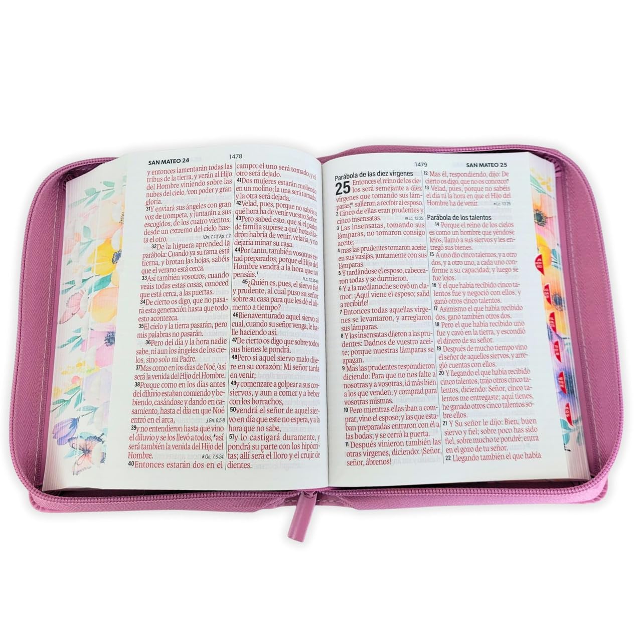 Biblia para Mujer Portatil Reina Valera 1960 Letra Grande 12 puntos con Cierre imit piel mauve fantasia floral con indice y canto floral      Imitation Leather – January 24, 2026