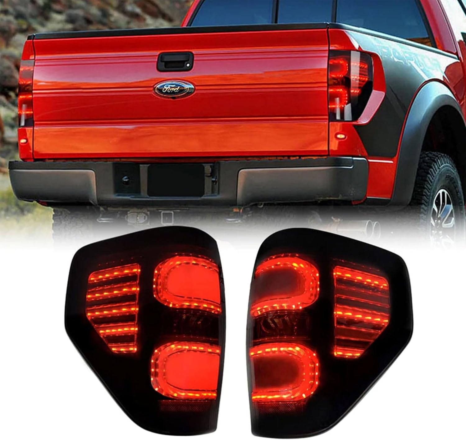 AMERICAN MODIFIED LED Tail Lights Compatible with 2009-2014 Ford F150