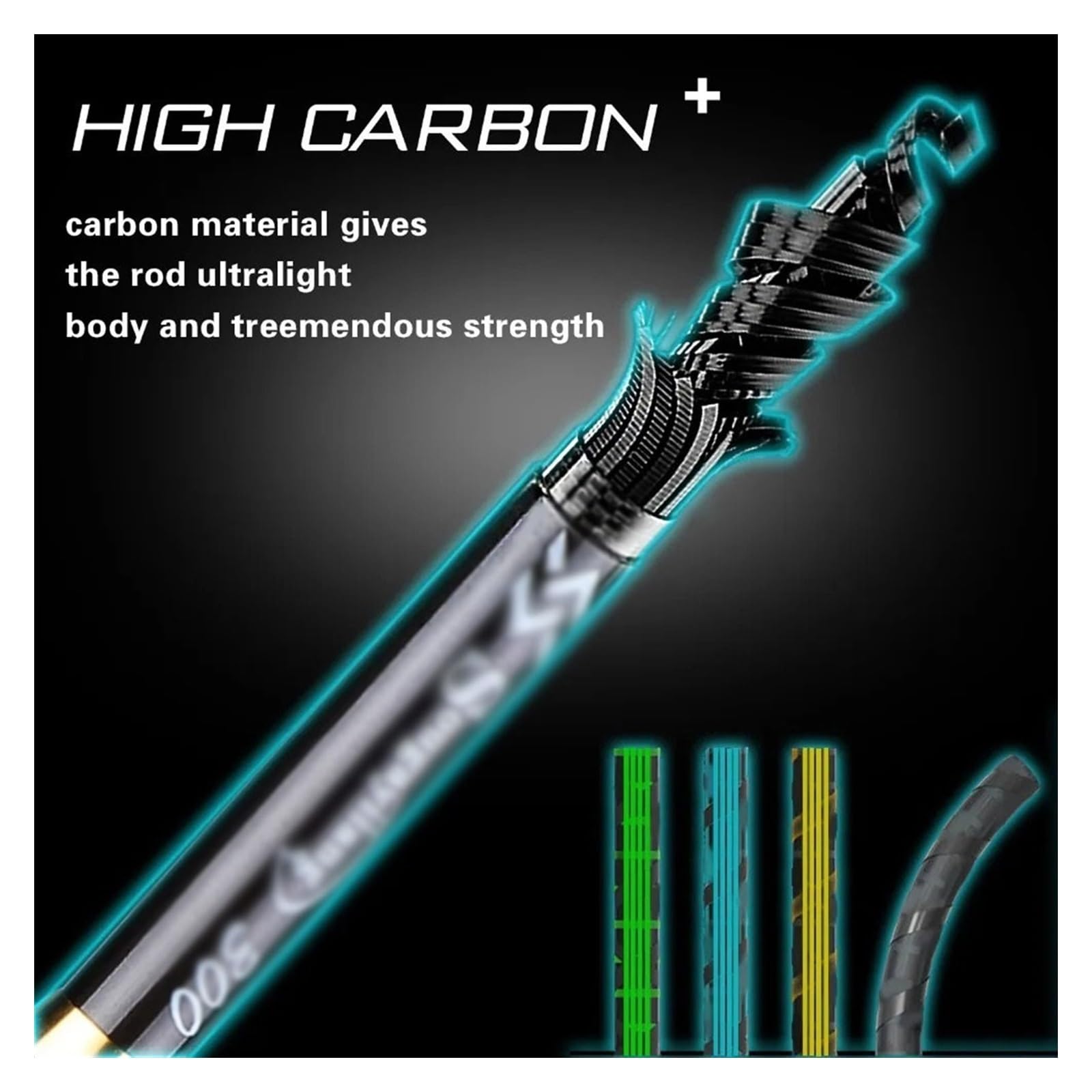 Canna da Pesca Canna da Pesca da 2,1 m-3,6 m in Carbonio Trota Carpa Canna da Pesca telescopica con Esca Canna da Pesca Attrezzatura(Bianco)