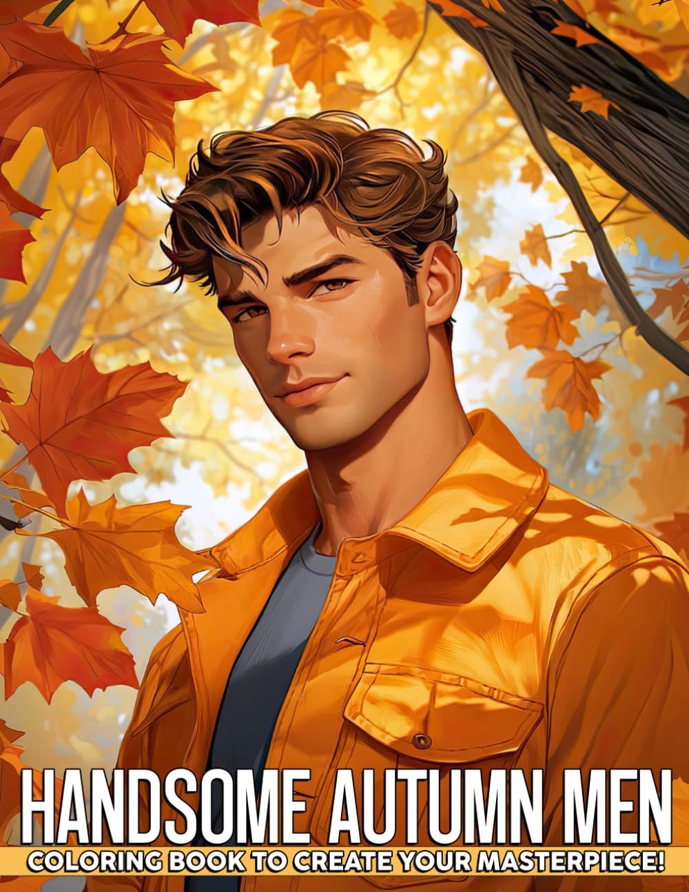 Handsome Autumn Men Coloring Book: Fall Gentleman Coloring Pages with Elegant Men, Cozy Seasonal Style, and Detailed Autumn-Inspired Illustrations