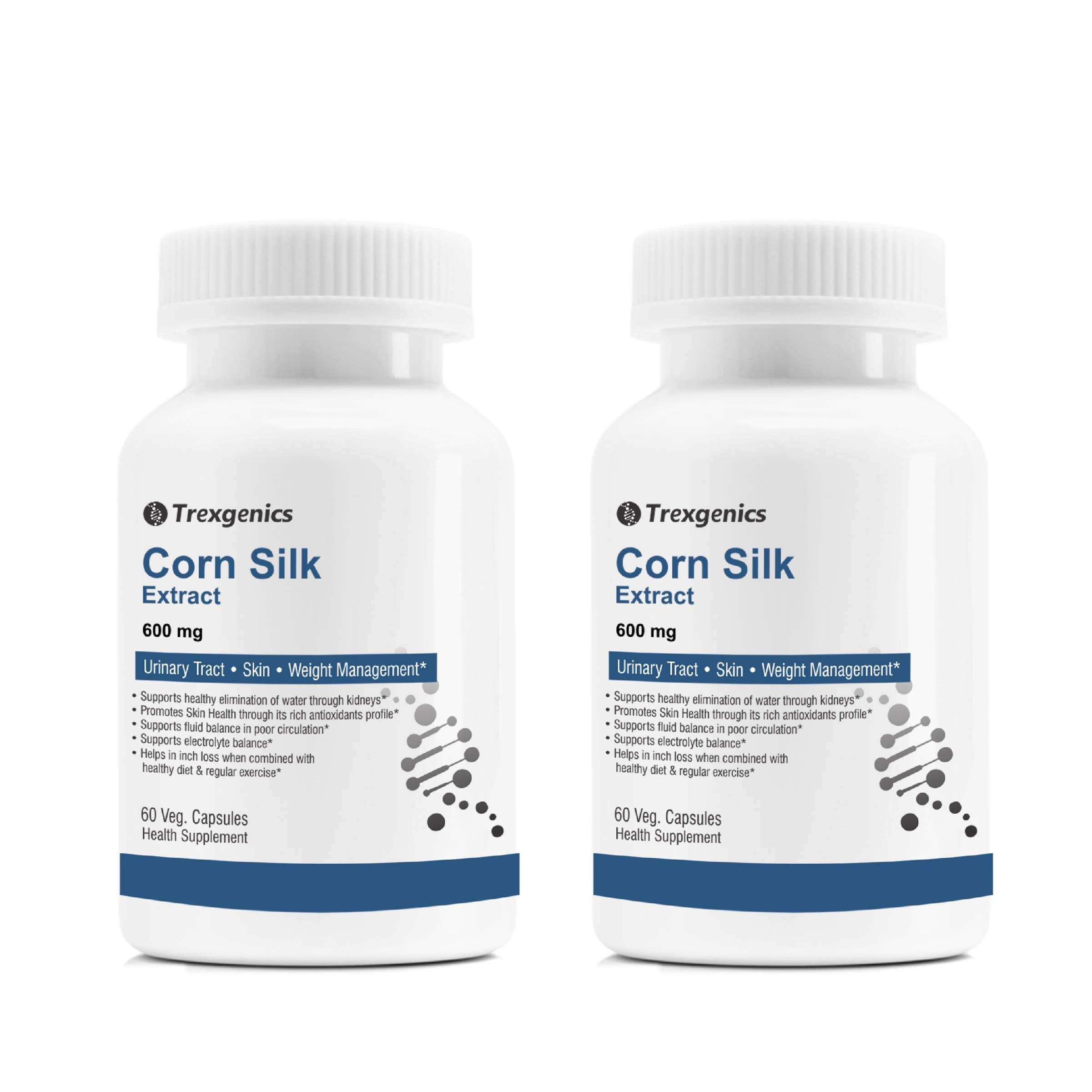 Trexgenics® CORN SILK extract 600 mg for Kidney care, Skin, Weight Management (60 Vcaps) (2)