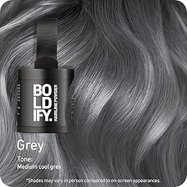 BOLDIFY Hairline Powder (LARGE, 10g) - Root Touch Up Hair Color for Gray Coverage - Bald Spot Concealing Hair Powder for Women & Men - 24-Hour Stain-Proof - Gray