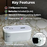 Vista 4 de Mindsight Timed Lock Box Unplug from Phones, Video Games, Social Media, Snacks & Cravings 3 Modes based on Willpower Easy to Use Out of