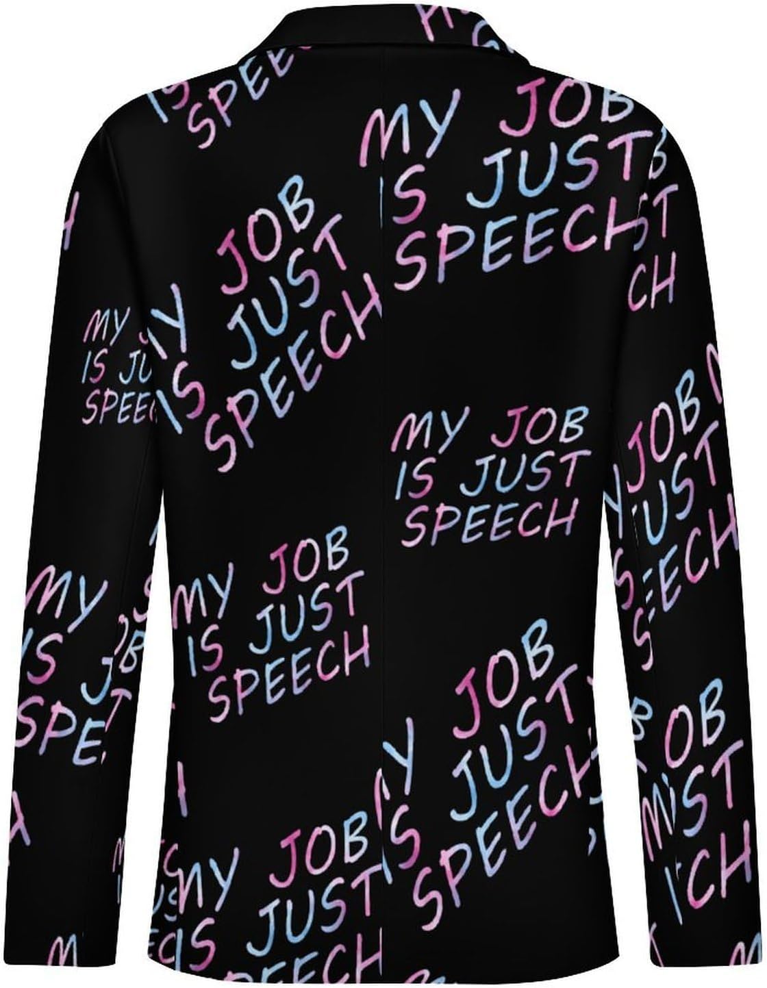 My Job is Just Speech Suits Blazer for Men Buttons Jacket Coat Business 6X-Large