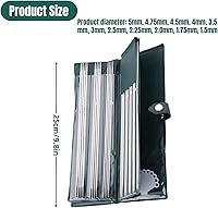 Vista 3 de 44 agujas de tejer de doble punta, de acero inoxidable para suéter de tejido recto, juego de agujas rectas de 0.197 in, 0.187 in, 0.177 in, 0.157