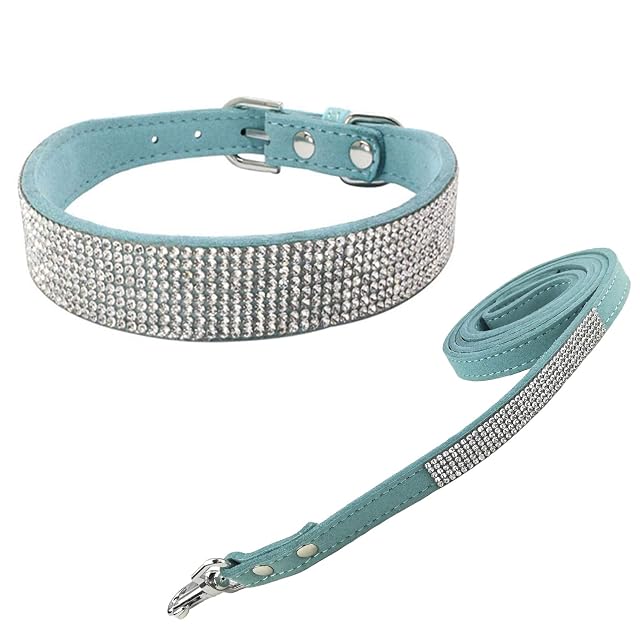 Newtensina Collar de Perro Mode con Diamante y Correa Bling Cuello de Cachorros con Correa para Perros…