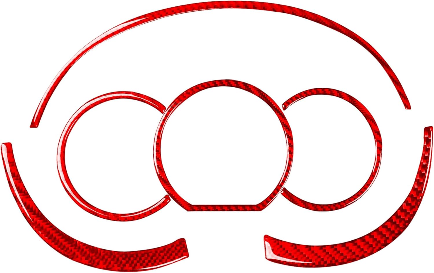 Carbon Fiber Frame Cover Trim Sticker Accessories Decoration Compatible with Suzuki Grand Vitara 2006-2013 (Red, Speedometer Tachometer Panel 18)