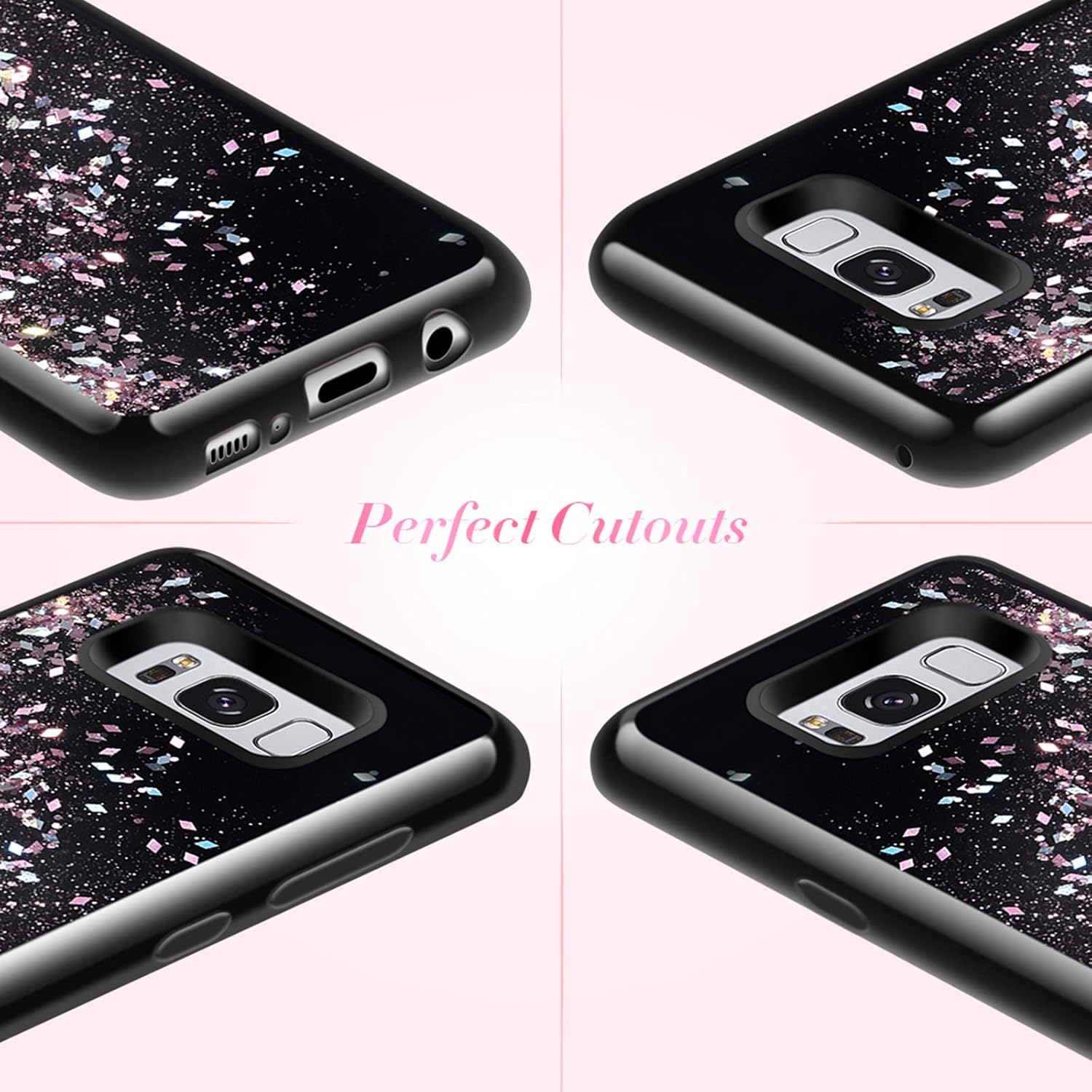 Caka Galaxy S8 Plus Case, Galaxy S8 Plus Glitter Case Starry Night Series Luxury Fashion Bling Flowing Liquid Floating Sparkle Glitter Girly Soft TPU Case for Samsung Galaxy S8 Plus (Rose Gold)
