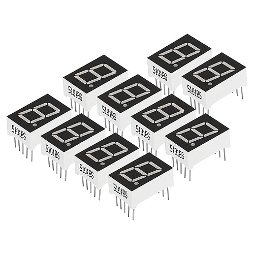 PATIKIL Tubo digital con pantalla LED, paquete de 20 unidades de 7 segmentos, 10 pines, 1 broca, 0.5 x 0.7 x 0.3 pulgadas, ánodo común de 2.1 V,