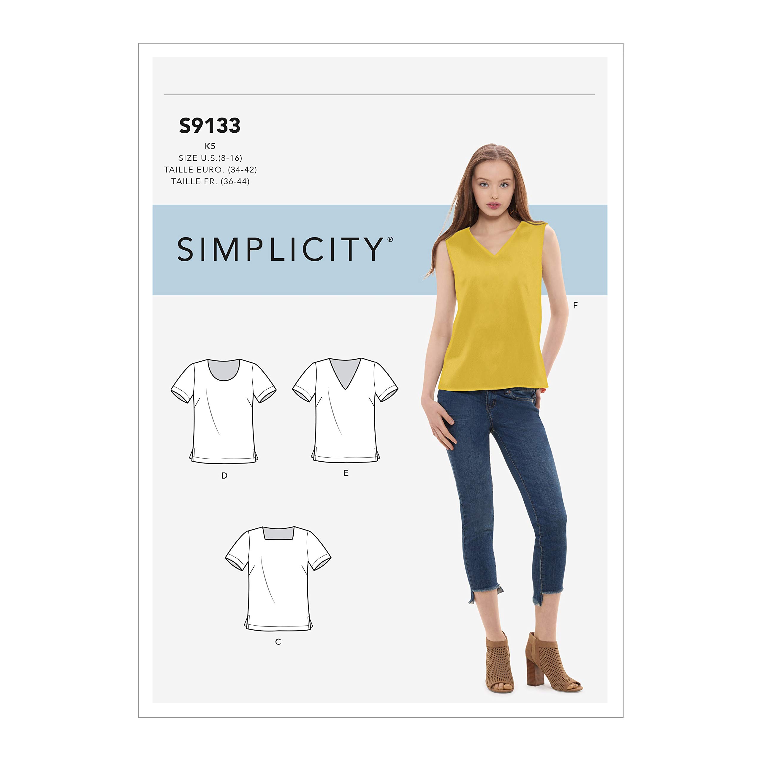 Simplicity Sewing Pattern SS9133U5 Misses' Tops SS9133U5