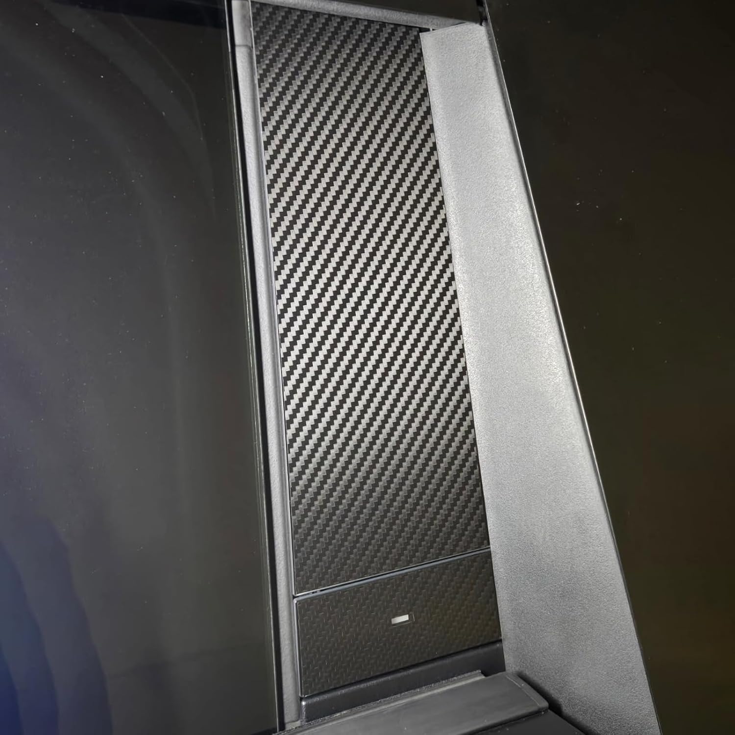 Carbon Fiber B-Pillar Trim Compatible with Tesla Cybertruck 2024-2026, Center Roof Support Pillar Trim, Exterior Door Pillar Protection Decor Sticker Accessories