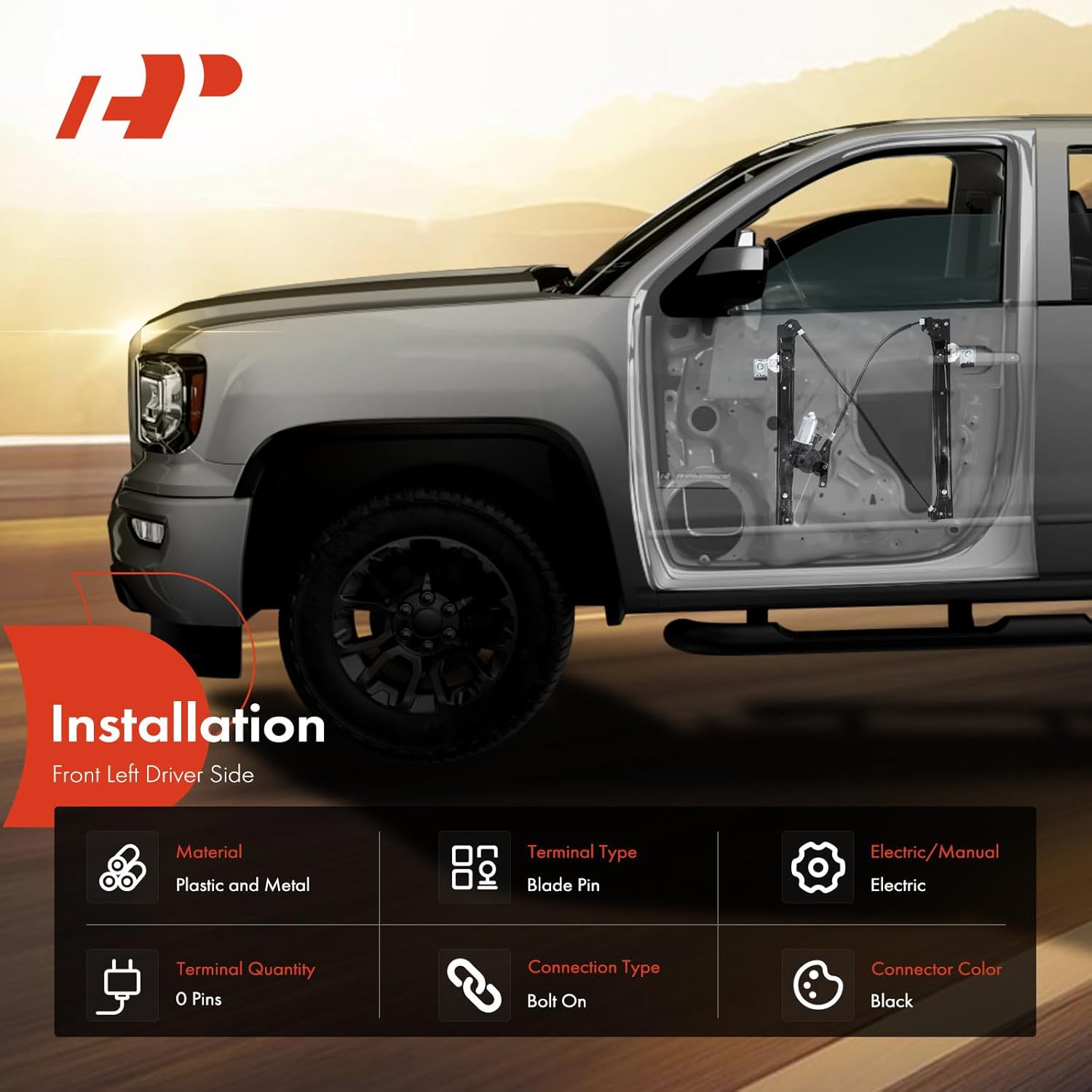 A-Premium Electric Power Window Regulator Without Motor Compatible with Ram 1500 2019 2020 2021 2022, Front Left Driver Side