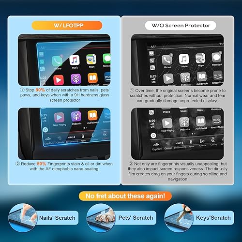 Miniatura 2 de LFOTPP Compatible con 2 protectores de pantalla de cristal para asiento trasero de TV de 10 pulgadas, para asiento trasero, para entretenimiento,