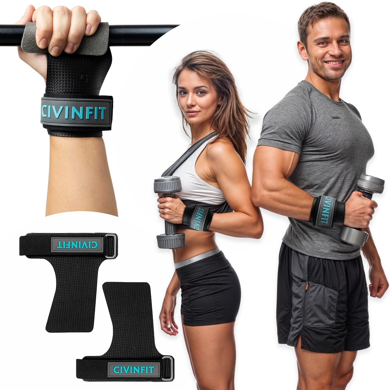 Calleras Crossfit Fibra de Carbono Hand Grip Sin Agujeros Protección Manos Muñequeras Guantes Gym