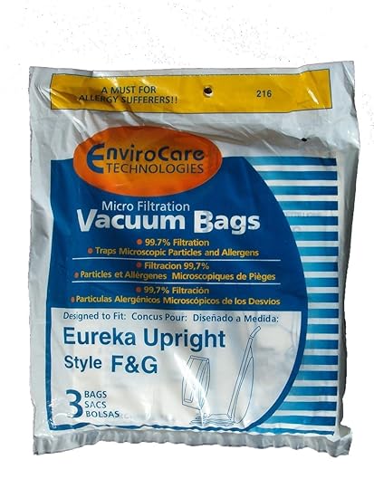 3 Eureka Allergy Micro Lined Vacuum F&G Bag Sanitaire Kenmore 5062, Uprights, White Westinghouse, Koblenz, Singer SUB-1, Commercial, Imperial, ESP Vacuum Cleaners, 52320A-12, 57695A-12, 200, 600, 1400, 1900, 2000, 2100, 4000, S600 & S800, 5062, 5002, 503421,