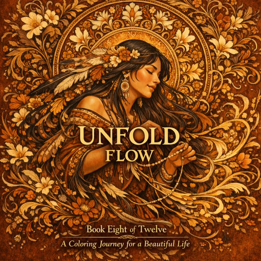 Unfold: Flow: An Art Nouveau Coloring Book for Adults with Deep Work Exercises and the Science of Optimal Experience — 40 Illustrations and 10 Activity Pages