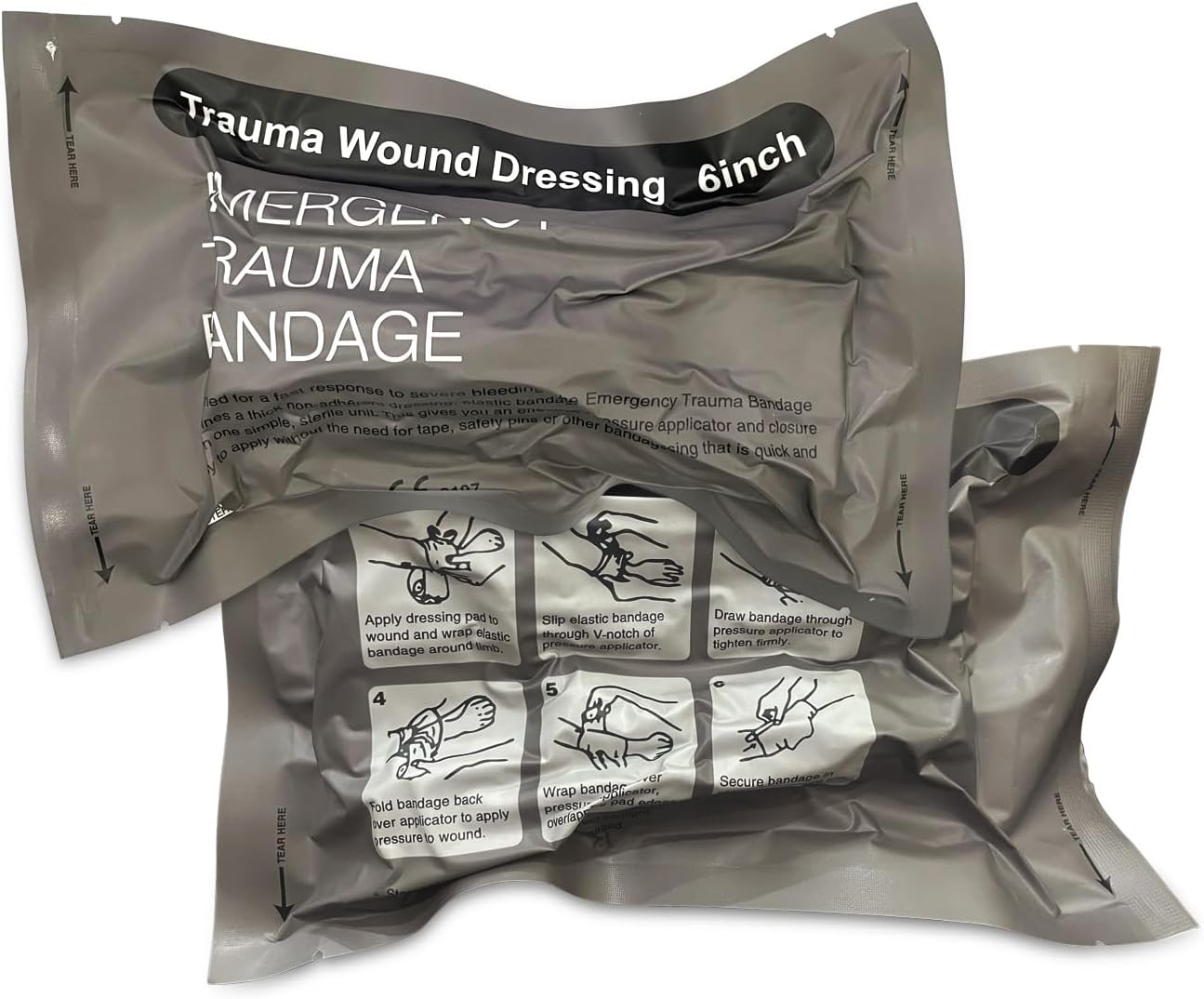 2 Pack Israeli Bandages Compression Emergency Bandage 6