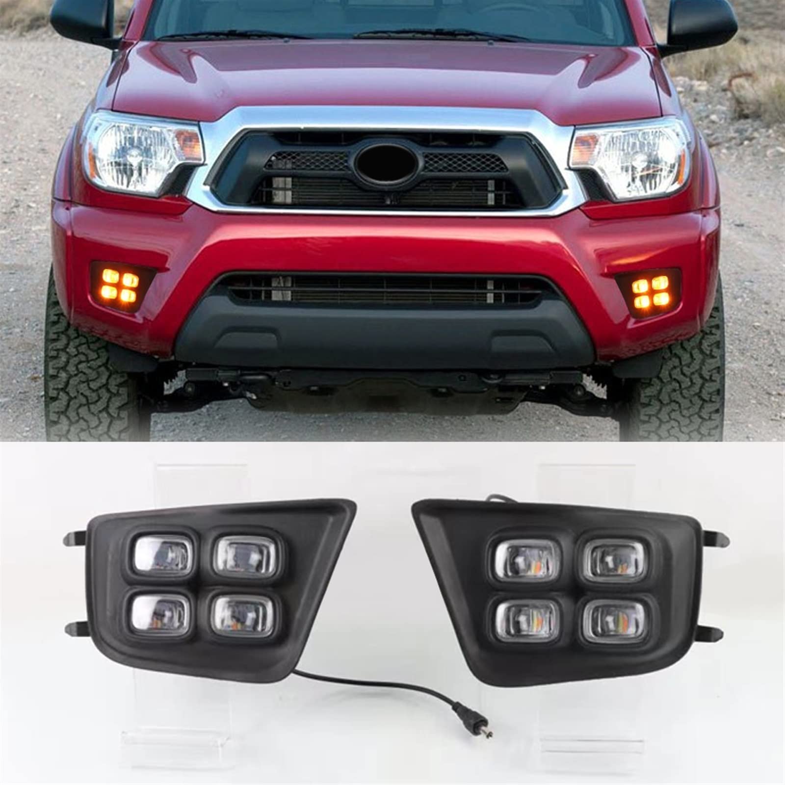 Dinamiche Indicatori direzione Compatibile con Toyota per Tacoma 2012 2013 2014 2015 Auto Sinistra Destra Indicatore di Direzione Fendinebbia DRL Luci di Marcia Diurna Luce Laterale