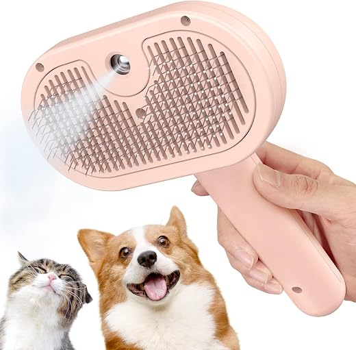 PETTY-KITTY® Multipurpose Steam Cat Brush Dog Brush for Shedding, Dog Comb Cat Comb Remove Static Flying Hair Pet Grooming...