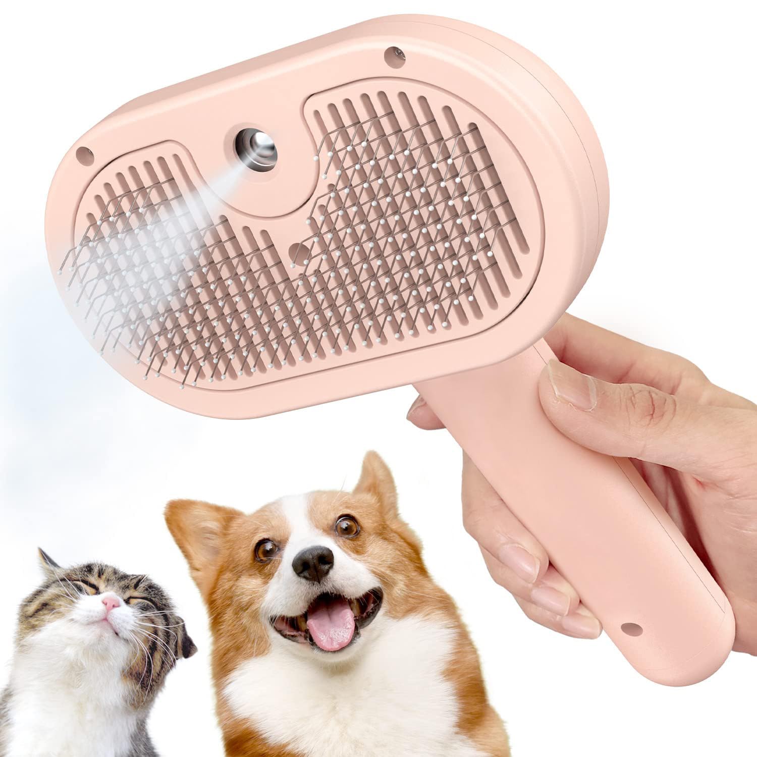Petty-kitty Multipurpose Steam Cat Brush Dog Brush For Shedding, Dog Comb Cat Comb Remove Static Flying Hair Pet Grooming Brush Self Cleaning Dog Brushsuitable For Long And Short Hairs (Pink) (B0CP7CGNVM) Amazon Price History, Amazon Price Tracker
