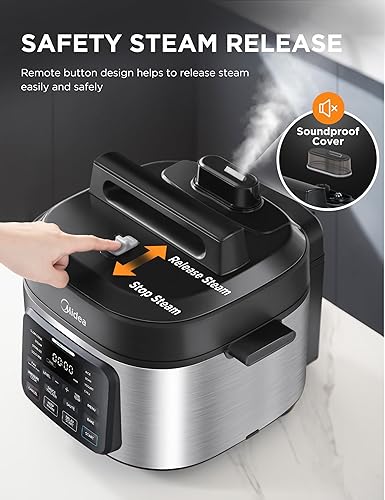 Miniatura 6 de Midea WideMax - Olla eléctrica a presión 12 en 1, 6.5 cuartos de galón, 12 preajustes, olla de cocción lenta programable multifuncional, olla