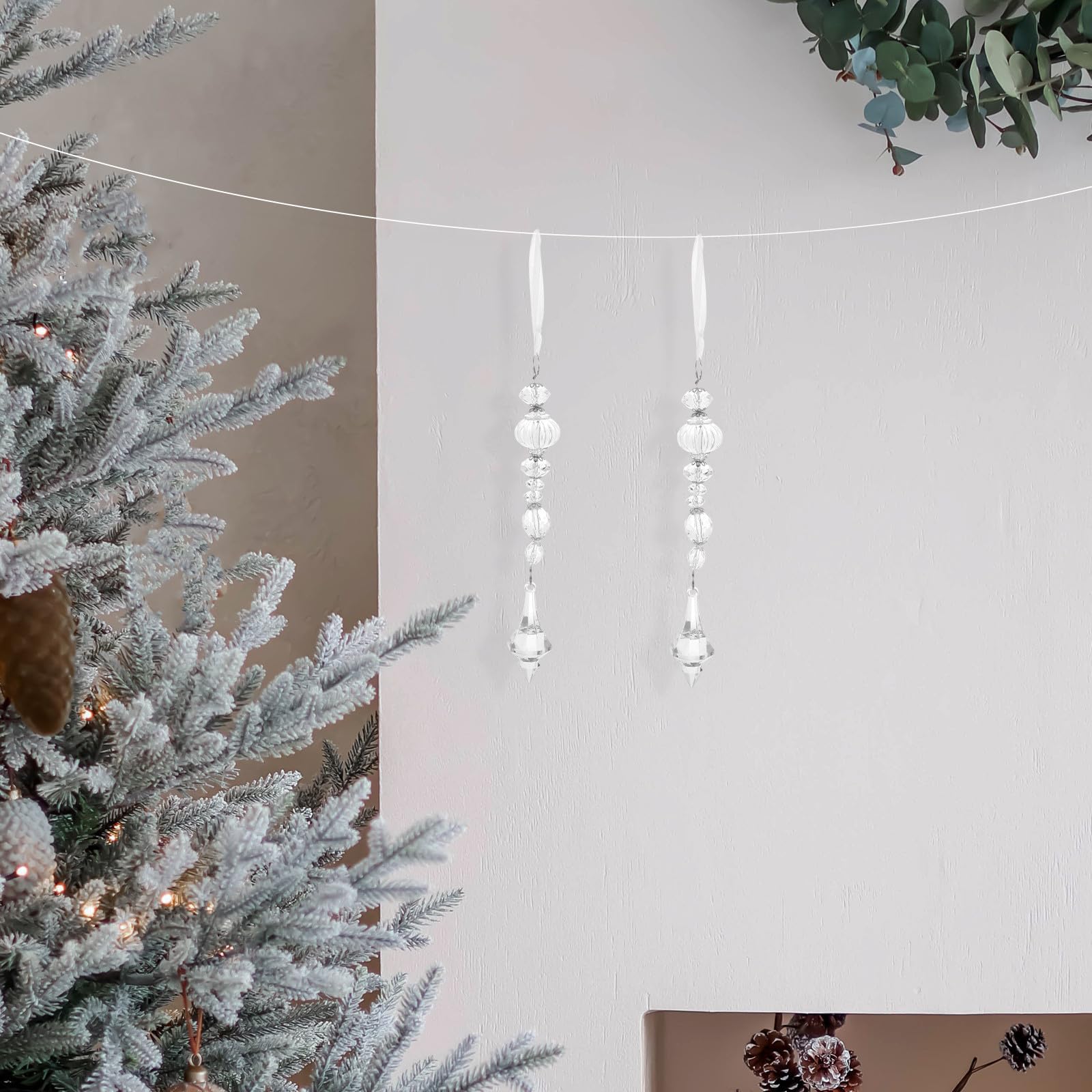 Toyvian 20 Stück Acryl Weihnachtsbaum Anhänger in Tropfenform, | Weihnachtsbaum und Indoor Deko, Leichtes Design, Stilvolle Ausführung, für Feiertage und Partys