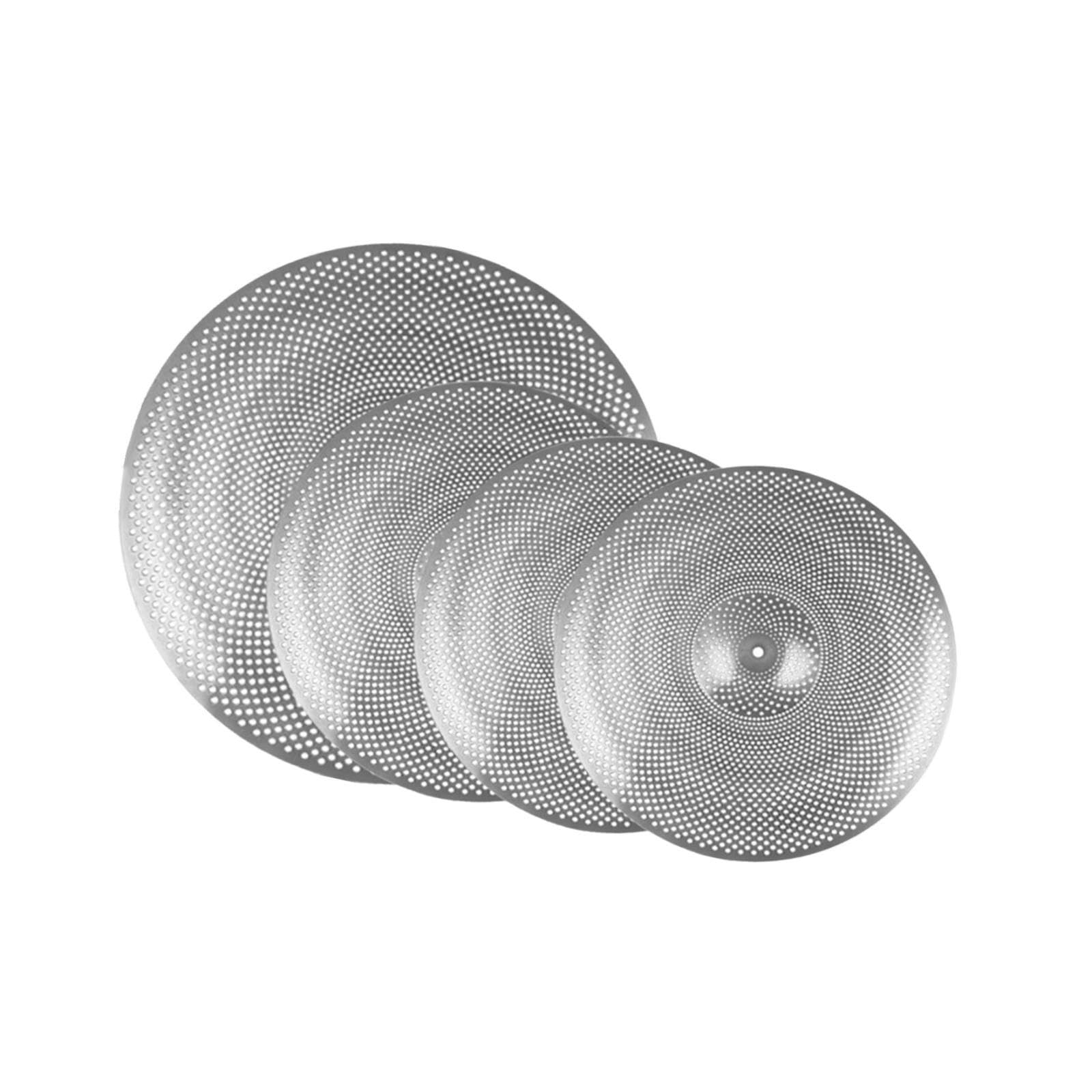 Set di piatti silenziosi per esercitazioni di batteria a basso volume, suono essenziale, sessioni di pratica silenziose a casa o in studio, accessori per batteria.