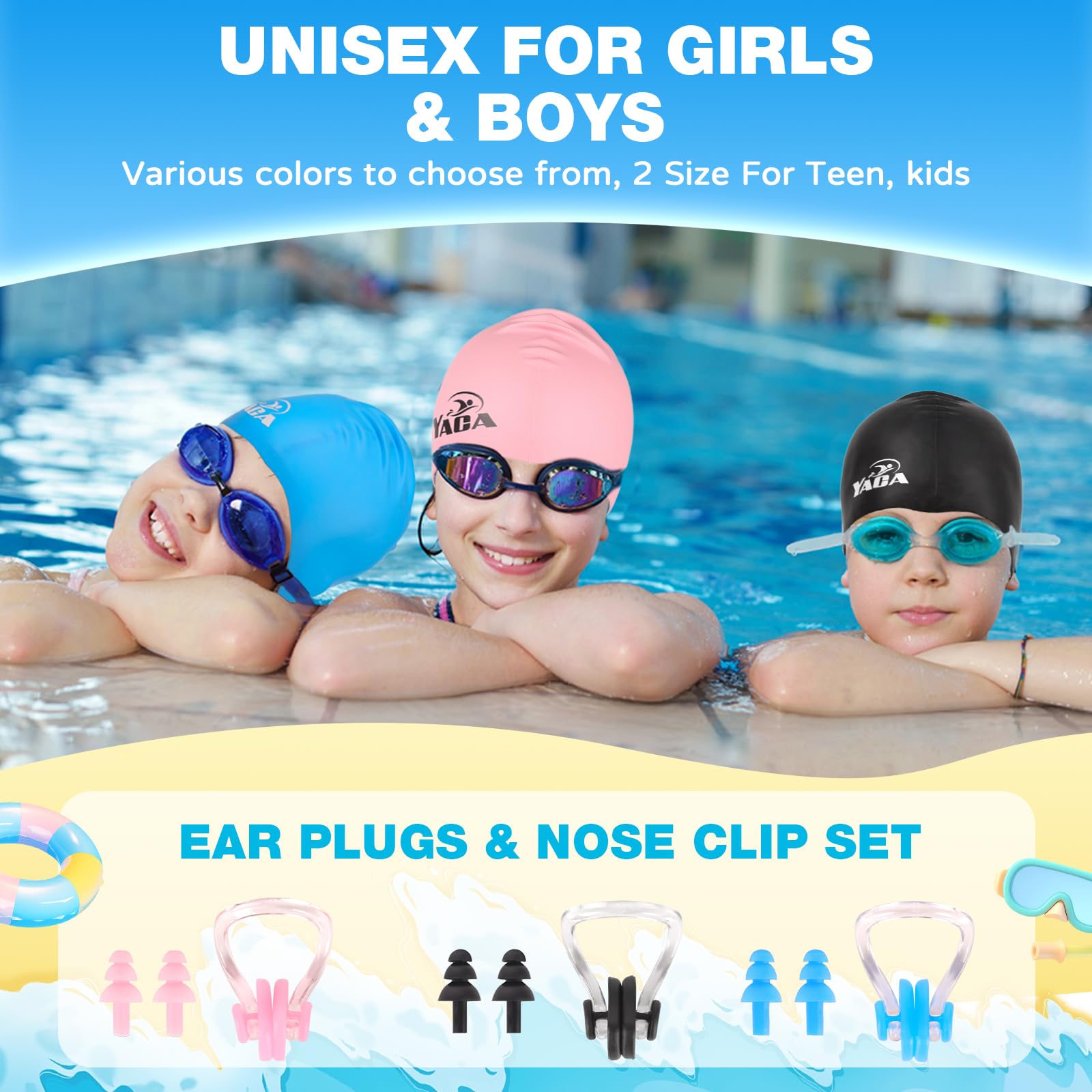 Gorro de natación para niños, gorro de natación para niños