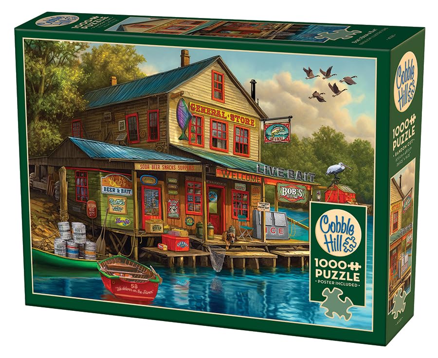 Cobble Hill 1000 Piece Puzzle - Bob's Beer & Bait- Sample Poster Included - Image 3