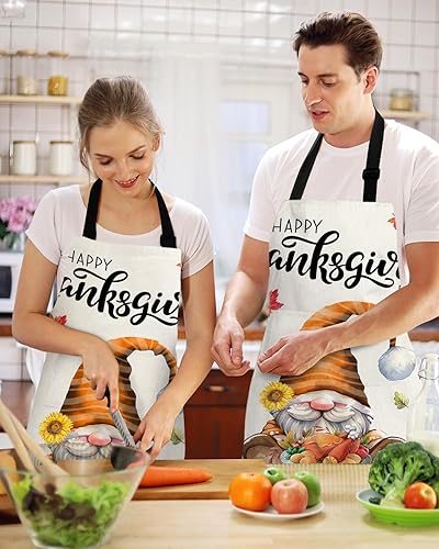 Miniatura 2 de Delantal con peto para el día de Acción de Gracias de Turquía para mujer, con bolsillos, impermeable, de lona para cocinero, para