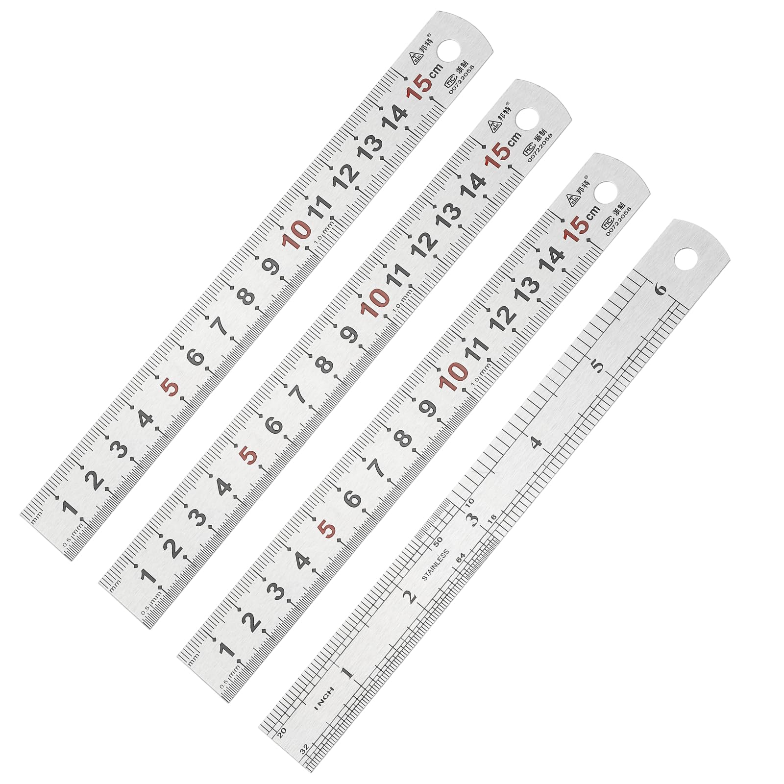 PATIKIL 15cm/6" Metal Straight Ruler