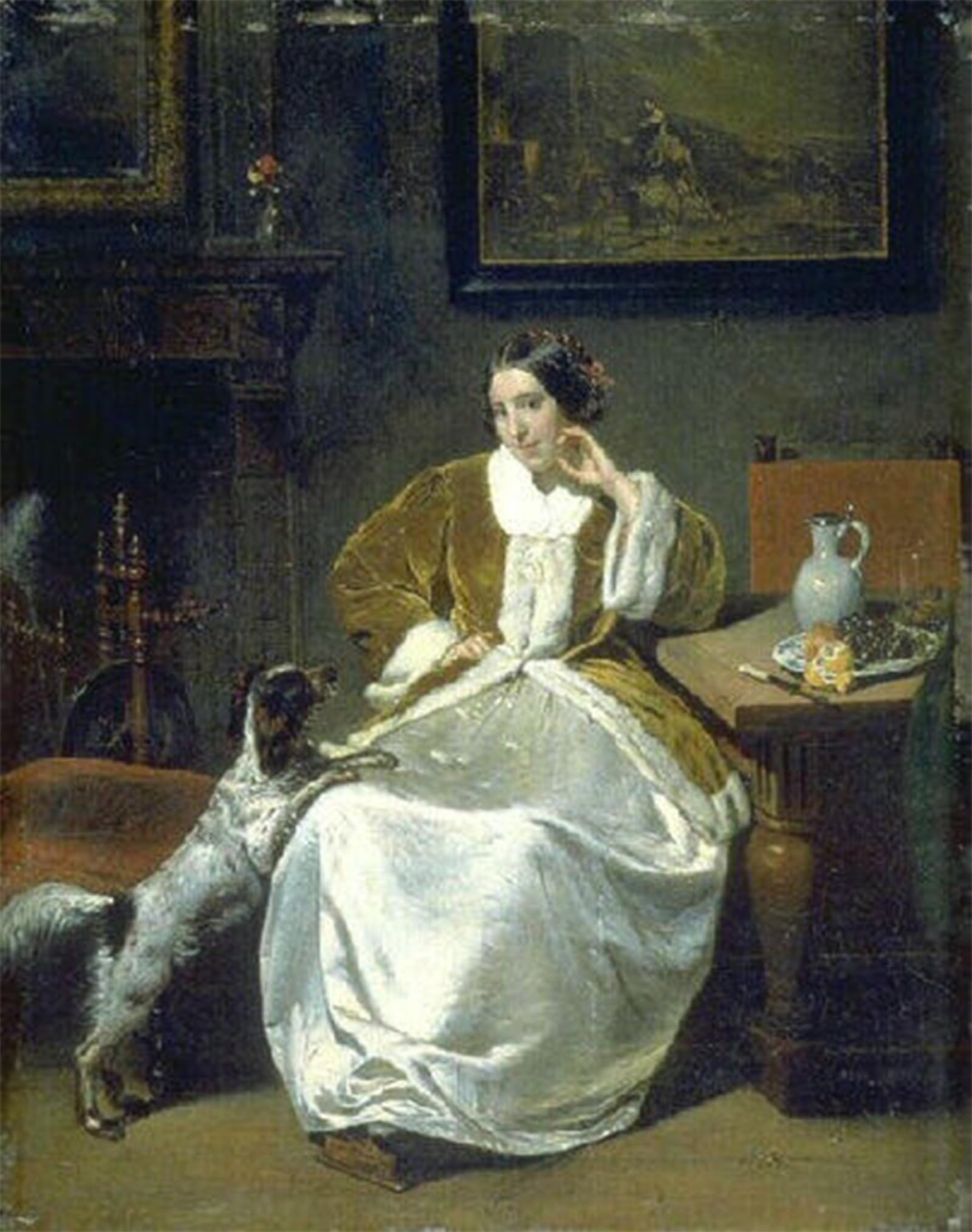 POSTERIIk Vintage Art Print Images Pictures Print Portrait of Madame Baradgen by Eugène-emmanuel Amaury-duval Modern Colour Posters for Office Home Decor 60x90cm